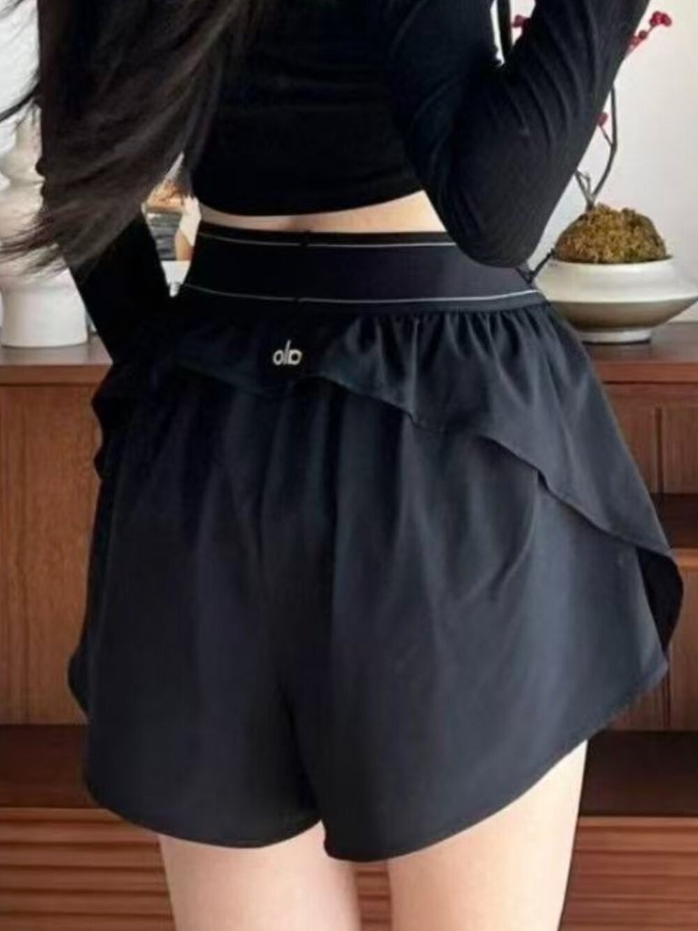 Alo Yoga Match Point Black Sport,Casual,Everyday High-Waisted Shorts ๐๐ - Picture 8 of 8